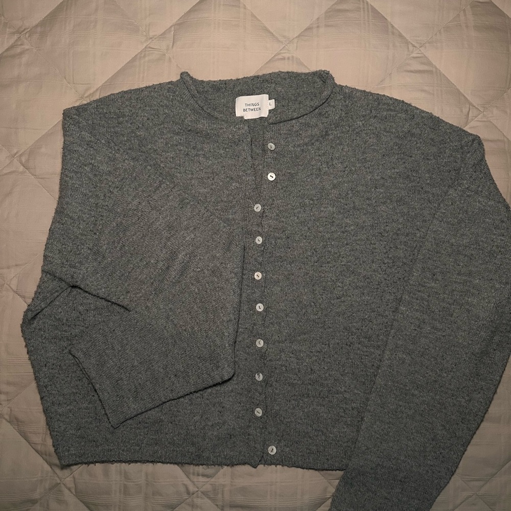 H&M Charcoal Button-Up Cardigan